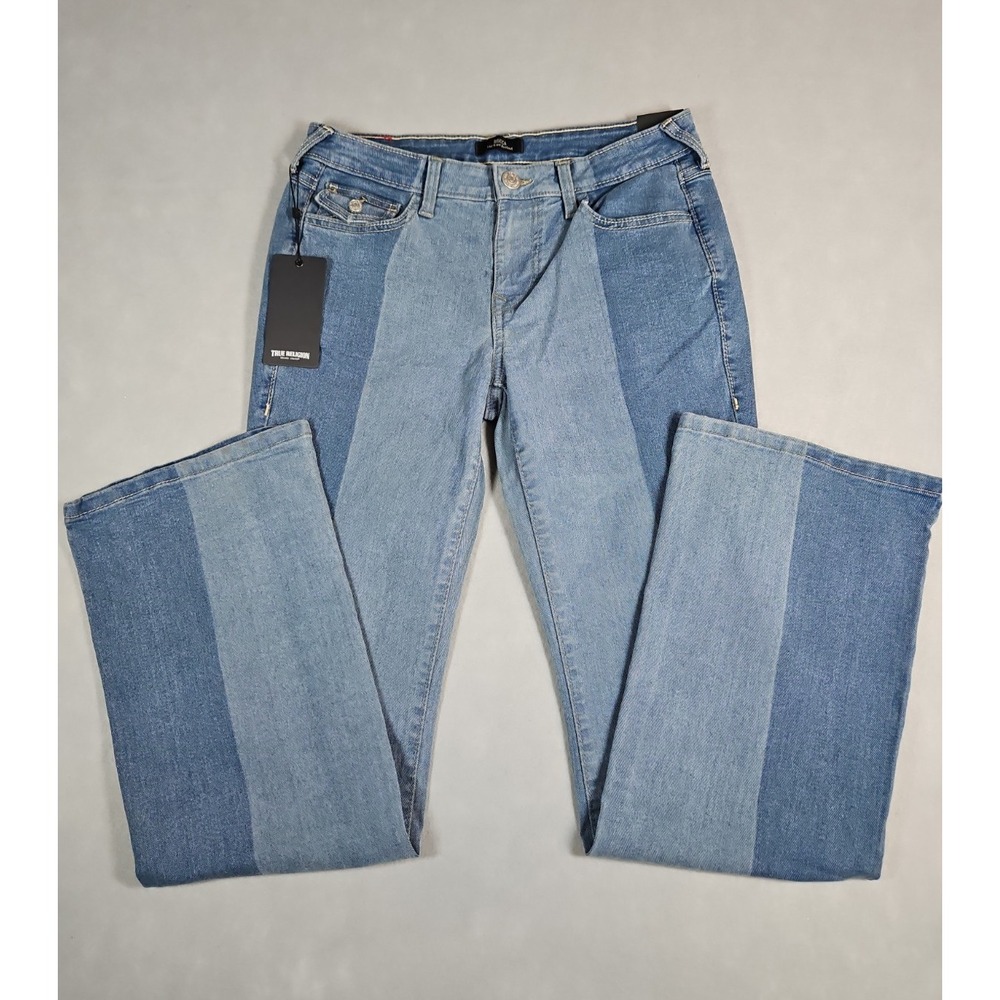 True Religion Womens Two Tone Colorblock Becca Boot Cut Jeans Size 29 NWT